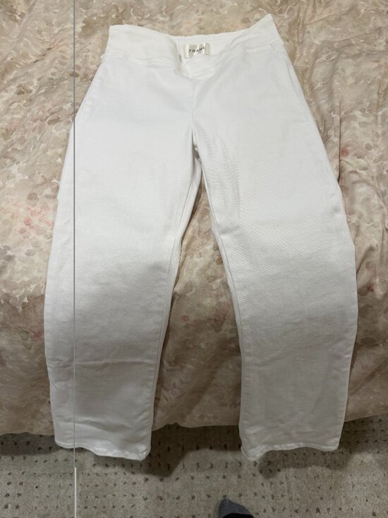 Frame Pants - Frame Jetset Crop - Size 1 White High-Rise and Mini-boot
